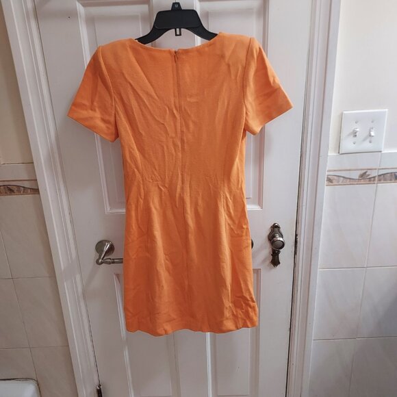 St. John Tangerine  Orange Tweed Dress - Picture 8 of 9